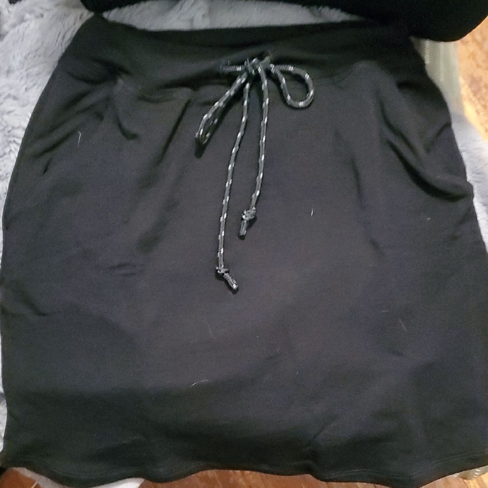 SUNDRY BLACK Skirt with Drawstring